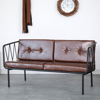 北欧风格复古简约现代铁艺沙发懒人创意双人沙发家用客厅沙发休闲