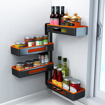 家佰利(jiabaili) 厨房置物架壁挂免打孔置物架挂件收纳架调料架调味