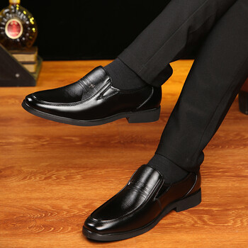 心意尔康美品牌男鞋新款真皮商务正装男士皮鞋男式英伦尖头时尚休闲