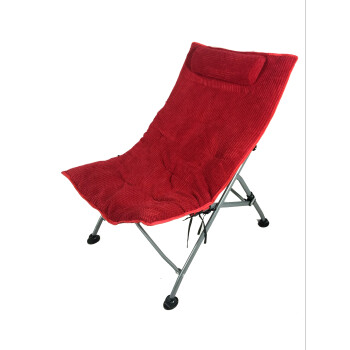 特价豪华椅午休椅灯芯绒扁管躺椅懒人沙发午睡椅休闲椅 躺椅 红色