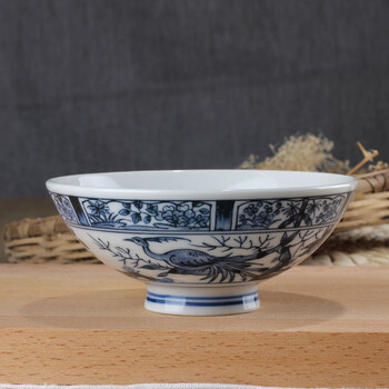 光峰日本进口46英寸陶瓷碗釉下彩陶瓷米饭碗粥汤小菜碗日式陶瓷碗凤舞