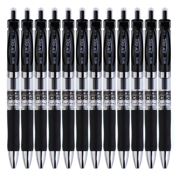 5mm中性笔 按动中性笔 经典子弹头签字笔 学生/办公用水笔 黑色 k35