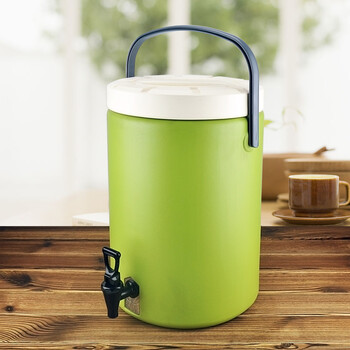 商用奶茶桶保温桶15l19l 咖啡果汁豆浆饮料桶开水桶凉茶桶 15l绿色单