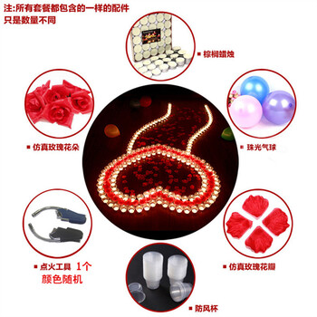 
                                        恋美 求爱求婚表白蜡烛生日礼物女纪念日 香薰蜡烛套餐 生日二套餐                