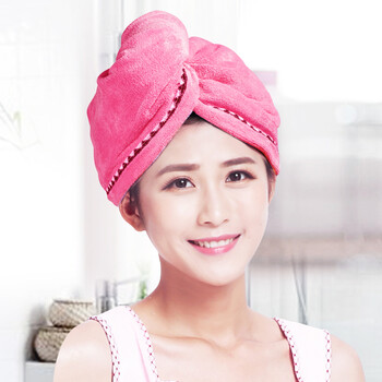 干帽洗头巾包头巾强吸水长洗头速干毛巾干巾女 玫红