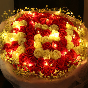 99朵香皂花玫瑰花花束创意情人节礼物生日送女生实用女友女朋友的 99