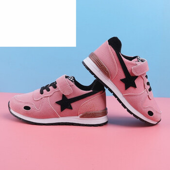 休闲鞋休闲跑步鞋2018春秋新款女童运动鞋儿童鞋透气网鞋男童鞋 粉色