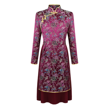 寿衣女全套 真丝面料 纯棉填充 老人冲喜裙装长衫唯美寿衣 殡葬用品