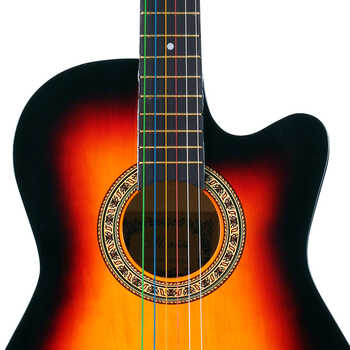 > 玛蒂尔达matilda 炫彩系列 38寸 彩弦民谣吉他 初学入门吉他 lp-110