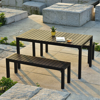 户外桌椅家具露天阳台花园室外桌椅组合阳光房露台休闲桌椅 黑色:150