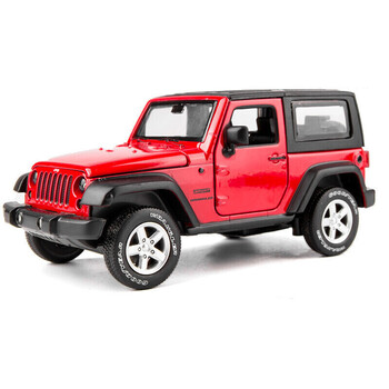 吉普车合金车模 仿真汽车模型玩具车车模型摆件小汽车 (1烈焰红散装)