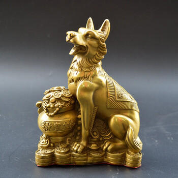 摆件铜十二生肖金钱狗工艺品风水狗招客厅财家居装饰摆件【图片 价格