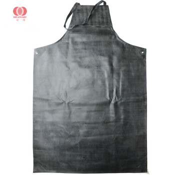 双球耐酸碱劳保黑色防油防水耐磨工业橡胶防护加厚围裙