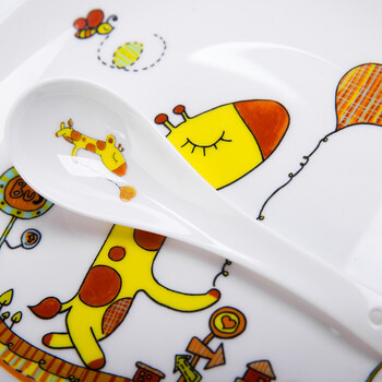 小勺子汤勺陶瓷器卡通长颈鹿景德镇骨瓷创意长柄汤匙调羹搅拌勺子