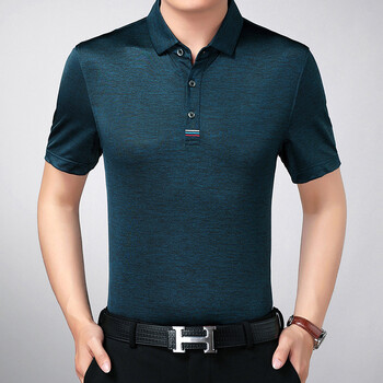 男士t恤短袖翻领夏季宽松短袖打底衫男夏装2018新款潮 xf-7066墨绿