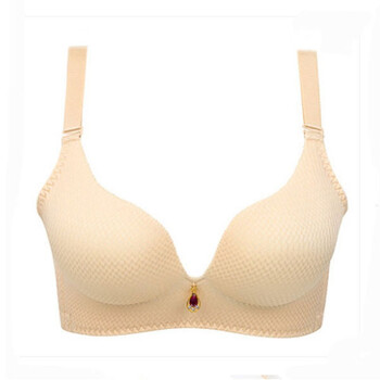 无痕内衣无钢圈文胸小胸聚拢调整型厚薄款性感胸罩 肉色 70c