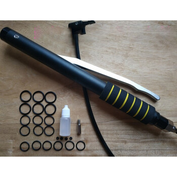 东材 手压侧压气筒高压杠杆式打气筒直压气筒 深灰色 30*350