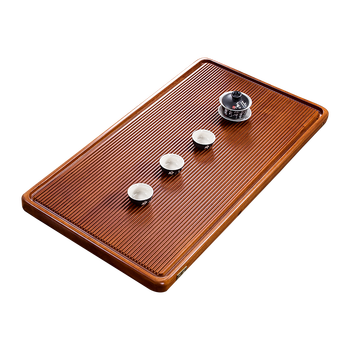 茶盘整块木茶盘茶海檀木功夫茶具实木茶托盘大号排水式茶台 沙比利