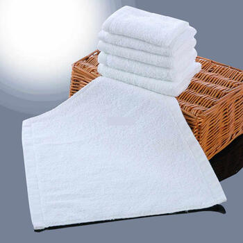 餐厅小方巾宾馆擦手批发毛巾条装餐厅抹布白色纯棉酒店方巾饭店美容院