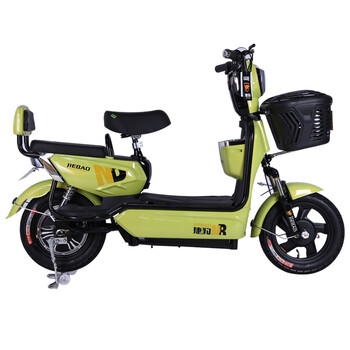 电动车男女单双人电瓶车电动自行车代步踏板助力车 奔腾清新绿 豪华配