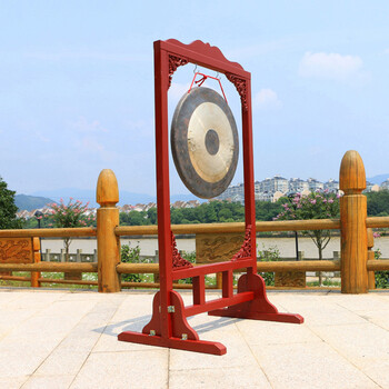 花语隆 40cm至1米木质铜锣架 开道锣庆典锣抄锣 庆祝活动锣配锣架 锣