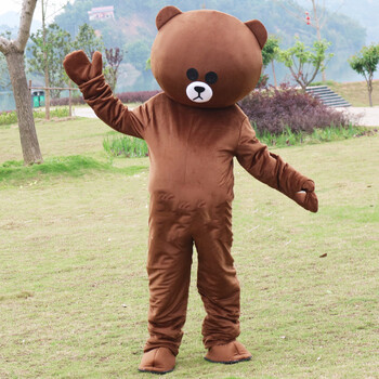 布朗熊人偶服装熊行走装抖音卡通熊玩偶服装成人 咖啡色布朗熊 166