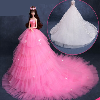 芭芘洋娃娃 90厘米裙摆套装大礼盒女儿童白雪公主