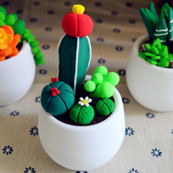 儿童彩泥超轻粘土diy多肉盆栽材料包 游乐场手工坊子活动礼物 dr-06仙