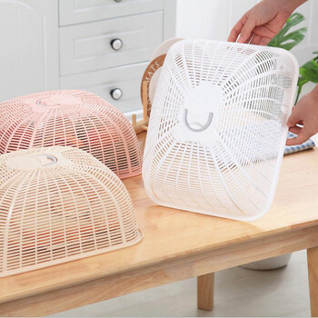 映源 餐桌罩防蝇饭菜罩长方形食物罩盖菜罩桌罩 (方形白色)