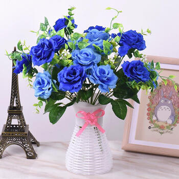 天蓝色 牡丹花3束 瓶【图片 价格 品牌 报价】-京东