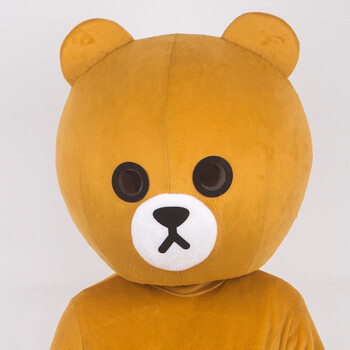 抖音同款网红熊卡通人偶服装 布朗熊可妮兔求婚卡通传单熊 淡黄忧郁