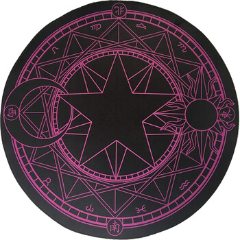 魔法阵拍照圆形卧室 动漫地毯 saber召唤阵地垫 黑紫魔法阵 180cm直径