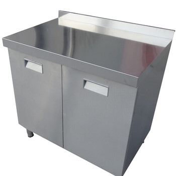 不锈钢整体橱柜台面定制灶台柜水槽水池柜储物餐边柜家用 304双开门