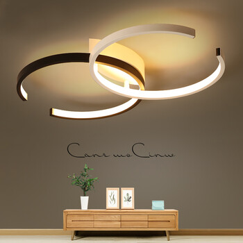 现代led吸顶灯花形个性创意大气艺术儿童房间灯具灯饰 黑白小号自然光