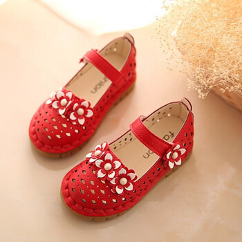 新品韩版儿童 洞洞鞋女童半凉鞋公主鞋牛筋底透气皮鞋1-3-6岁 红色 23