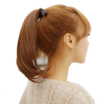 金凯丽(jinkaili) 假发 短马尾假发 哑光高温丝短卷发绑式假马尾 直发