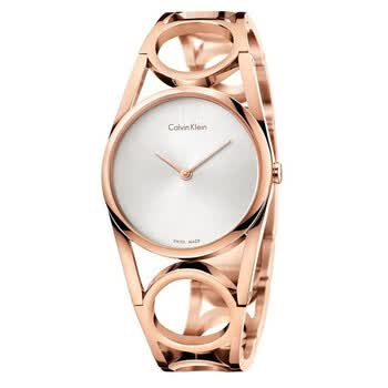 ck卡文克莱(calvinklein)瑞士ck手表 女士防水手镯石英表 钢带时尚