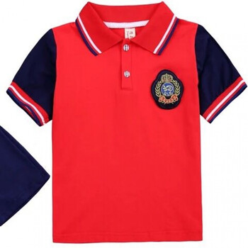 童装男女童夏季新款短袖套装英伦风校服中小学生班服幼儿园服 红色