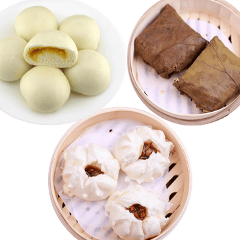 笼蒸套餐1820g6份广式点心早餐叉烧包糯米鸡流沙包广东早茶下午茶点心