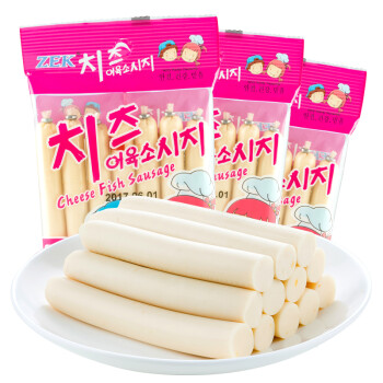 韩国进口零食品 ZEK芝士鳕鱼肠3袋*7支装 儿童宝宝好吃的零食小吃 芝士味*3包