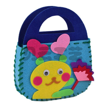 布艺包包幼儿园宝宝手工课材料包儿童手提包美劳diy创意粘贴 蓝色爱心