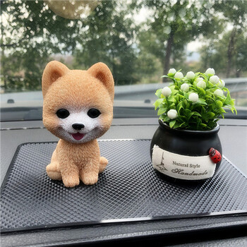 珊诗丽汽车摆件摇头小狗狗可爱公仔车饰中控台车载车上装饰用品 博美