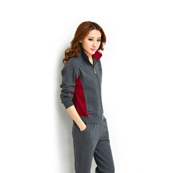 美丽故事卫衣女套装秋冬情侣装长袖外套运动服裤跑步服休闲运动套装长裤长袖两件套1011 深灰色男 XL