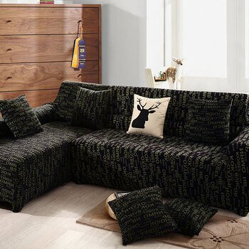 美客居四季防滑全包沙发套沙发罩 全盖弹力紧包沙发垫套子沙发巾 字母