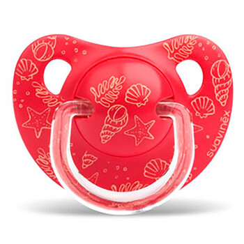 拇指安睡型安抚奶嘴( 6个月)欧洲原装 仿生 海洋喵红色 硅胶