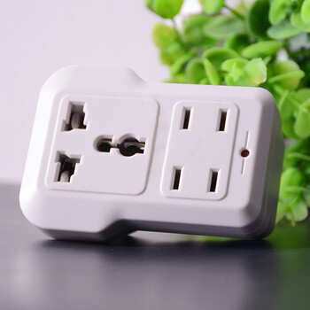 一分三转换插头家用二脚变三孔转化器二孔插座2极转3 二孔插座2极转3