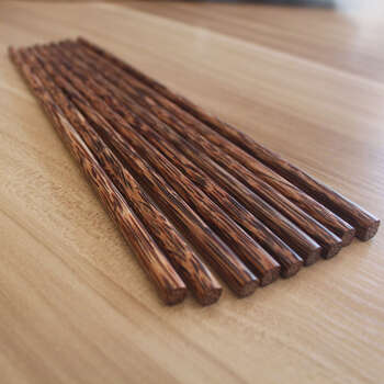 天然实木椰子木筷耐高温不易变形餐具10双原木椰树木筷子 (一套10双)
