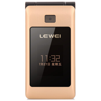 乐为（LEWEI）V3 移动/联通2G 双卡双待 翻盖老人手机 金