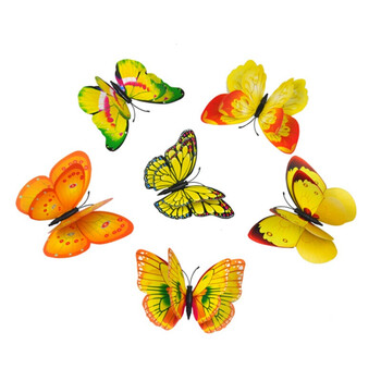 仿真蝴蝶3d立体创意墙贴塑料双层蝴蝶磁性冰箱贴客厅卧室婚庆装饰 12