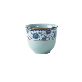 冠福陶瓷 青花瓷茶杯茶具水杯 青古瓷口杯白酒杯 陶瓷杯子 江中杯 青